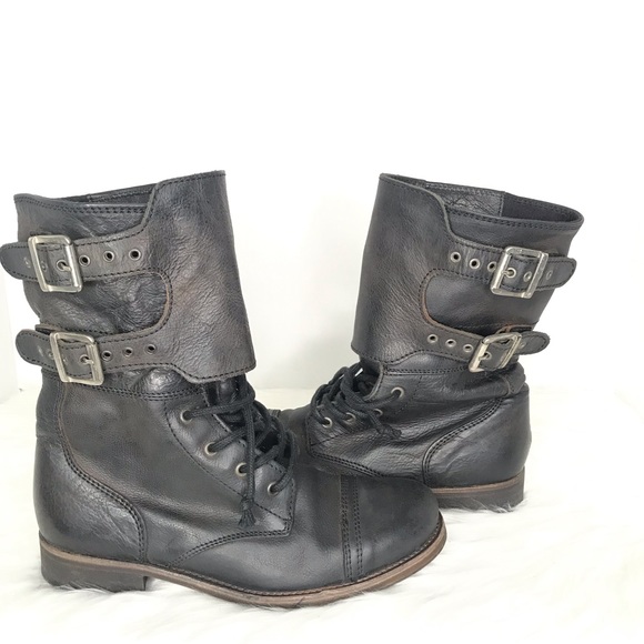 All Saints Shoes - All Saints Damisi Moto Black Leather Boots